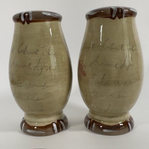 Tabletops Unlimited Bora Bora Salt & Pepper Shaker Set Palm Trees, Bamboo Edge - Picture 15 of 16